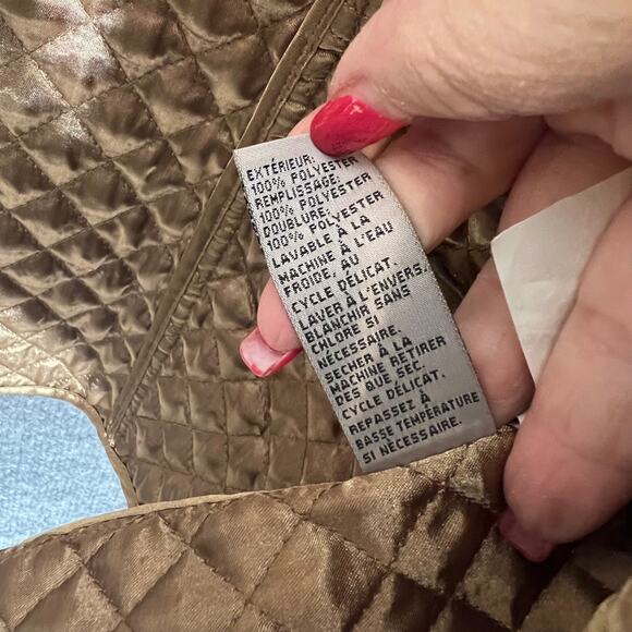 Tanjay Quilted Vest Womens Sz 16 Gold Black Leopard Print Zip Up Y2K Safari Wild - Picture 5 of 8